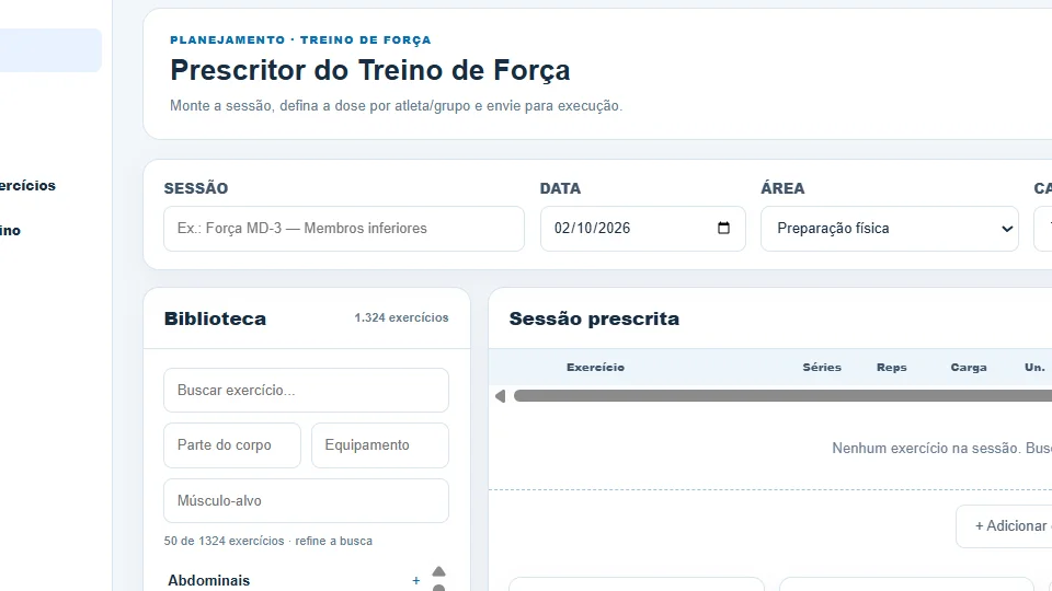 Prescritor de treino de força