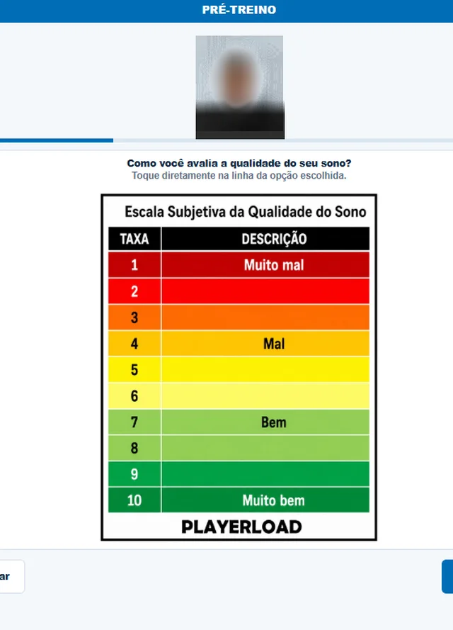 Formulário de qualidade do sono